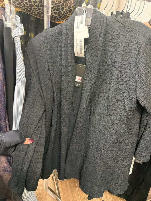 Lior black textured cardigan
