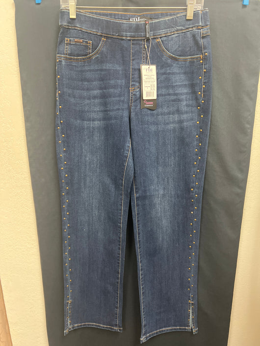 FDJ pull on dark wash copper brad jeans