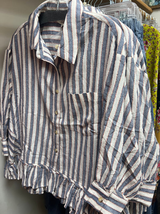 Easel denim stripe top