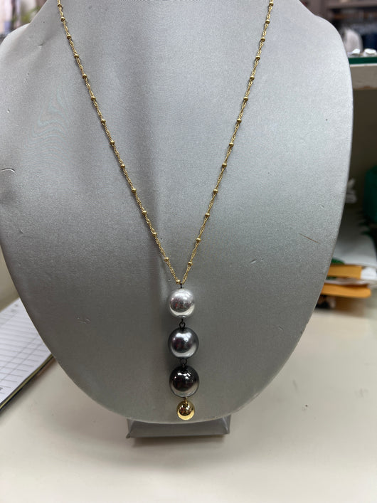 Michele Busch gold multi necklace