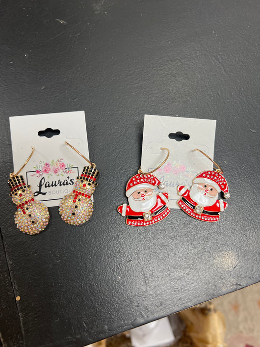 Blingy Christmas earrings