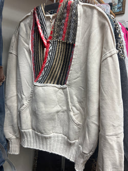 Easel ecru multi hoodie
