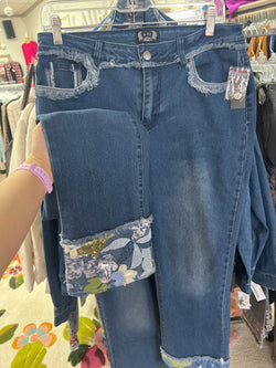 AZI embroidered sequin jeans