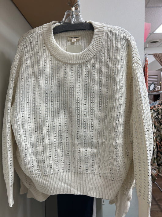Eesome cream rhinestone sweater