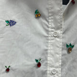 Gabby Isabella white button up fruits top