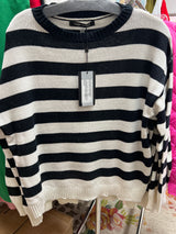 Gabby Isabella black white stripe sweater