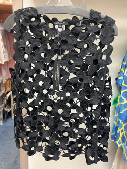 Charlie B black floral cutout sleeveless top