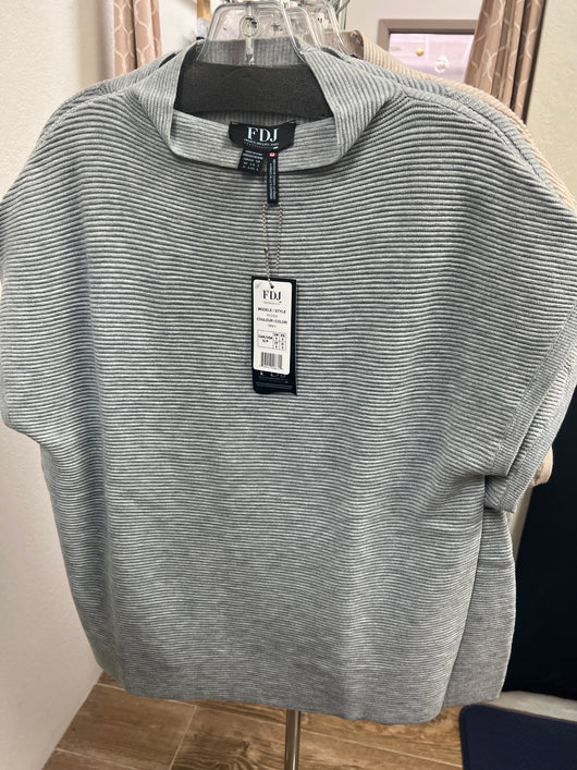FDJ ribbed cap sleeve top grey