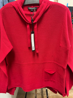Charlie B funnel neck sweater cranberry red