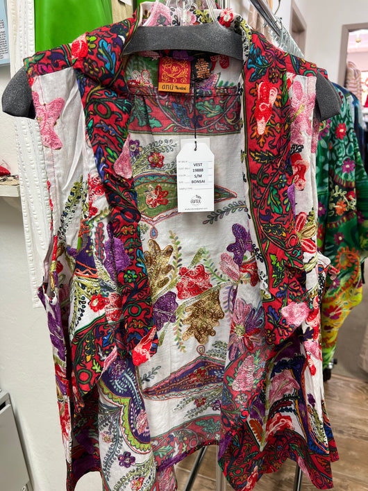 ANU bonsai embroidered vest