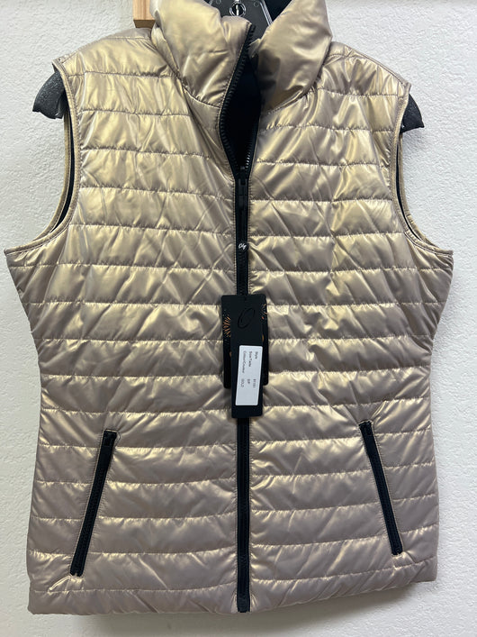 Orly gold black reversible metallic vest