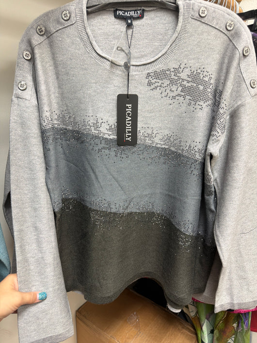 Picadilly Grey Bling Sweater