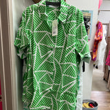 Noen green white s/s button up tunic dress
