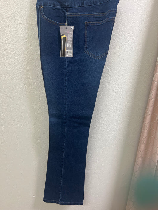 Slimsations dark indigo pintuck flare jeans