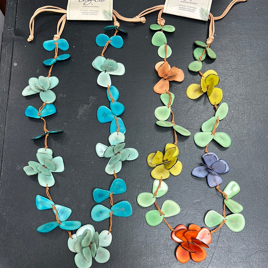 Tagua Rosie flower necklaces