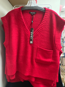 Charlie B cranberry red sweater vest