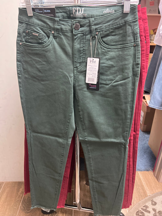 FDJ Olivia slim ankle jeans spruce green