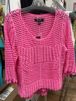 AZI pink crochet top with tank