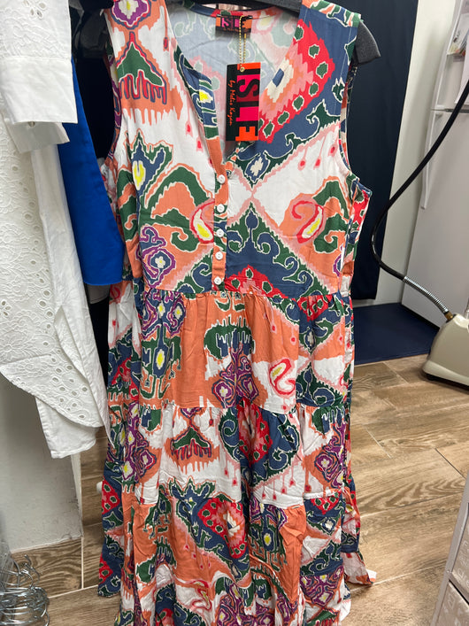 Isle Woodstock print sleeveless dress