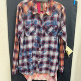 Aratta floral plaid sequin blouse