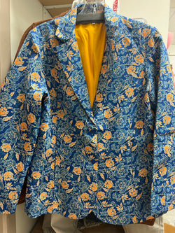 Benares blue & orange blazer