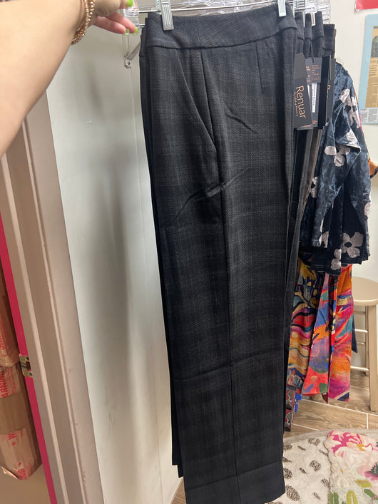 Renuar black plaid slacks