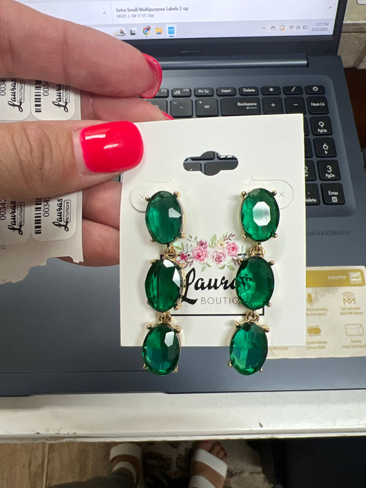 Green jewel earrings