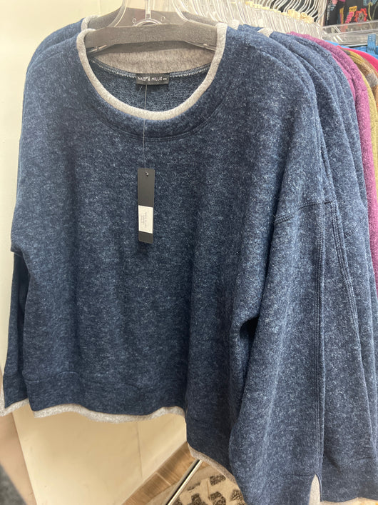 Nally & Millie navy grey top