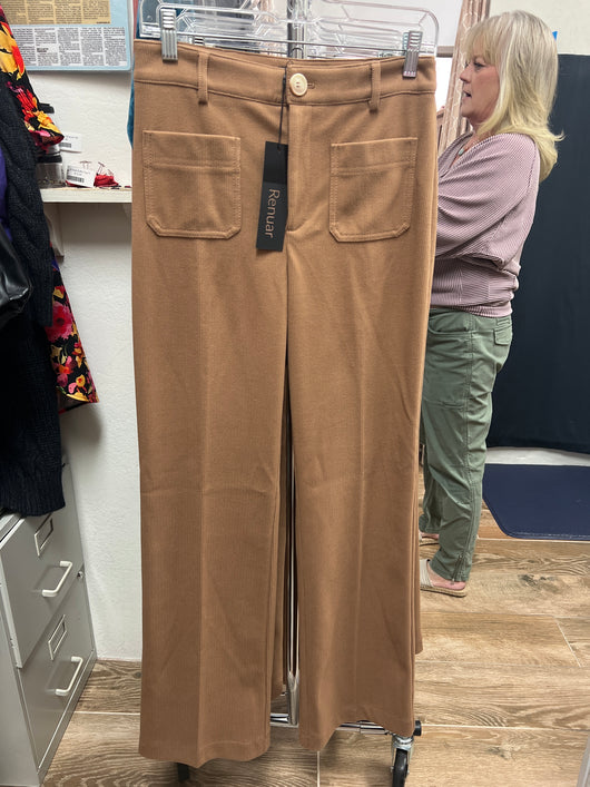 Renuar knit corduroy tan ribbed pants