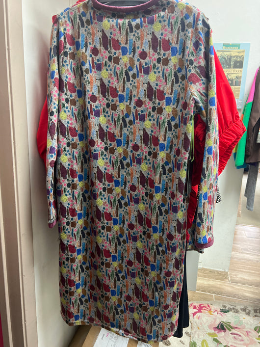 Trisha Tyler purple multi long sleeve dress