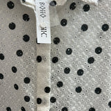 Boho chic white shirt black polka dots