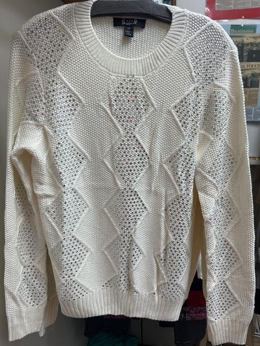 AZI winter white bling sweater