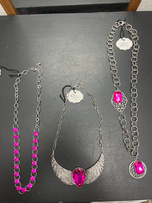 Pink crystal necklaces