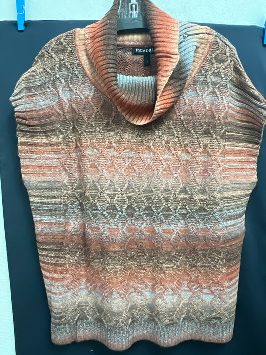 Picadilly Terra cotta cowl neck sleeveless sweater