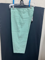Renuar jade stripe seersucker pedal pushers