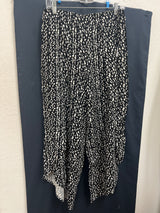 Tribal XIX palms black white split leg pants