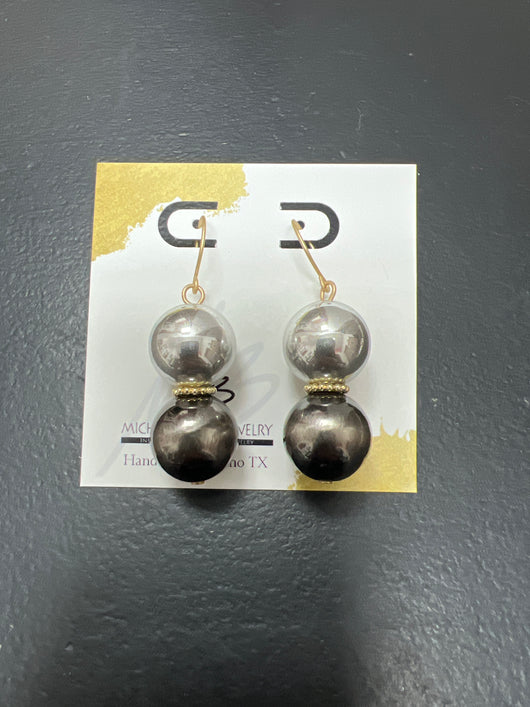 Michele Busch gunmetal earrings