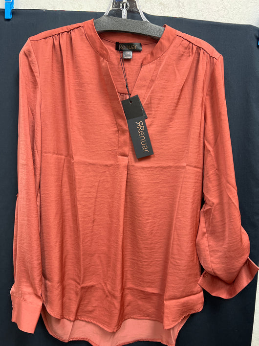 Renuar airflow v neck blouse rust