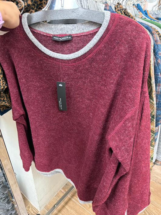 Nally & Millie crimson top