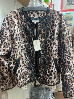 Easel leopard tie front jacket