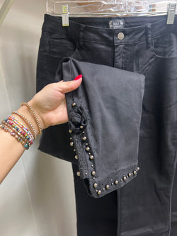 AZI black beaded jeans
