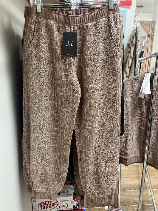 Joh mocha textured sequin pants