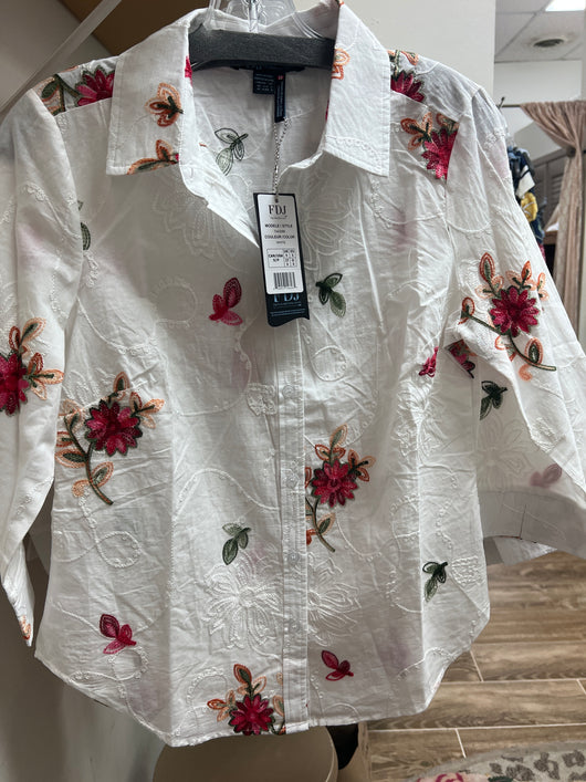 FDJ white embroidered shirt