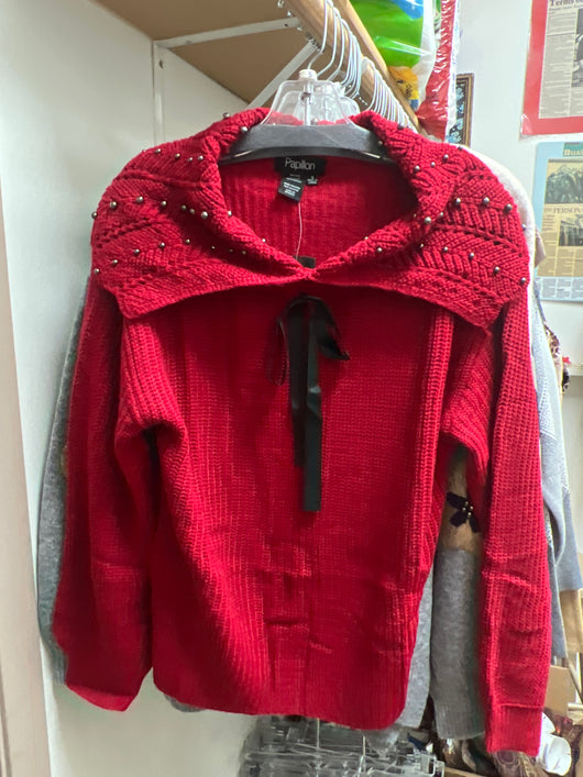 Papillon red sweater