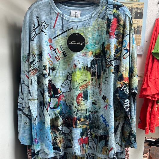INoah blue multi cats top