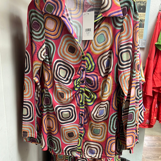 Isle art deco sheer Dali blouse