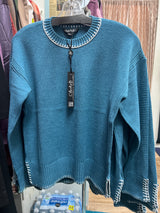 Charlie B peacock white stitch sweater