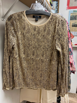 AZI gold metallic top