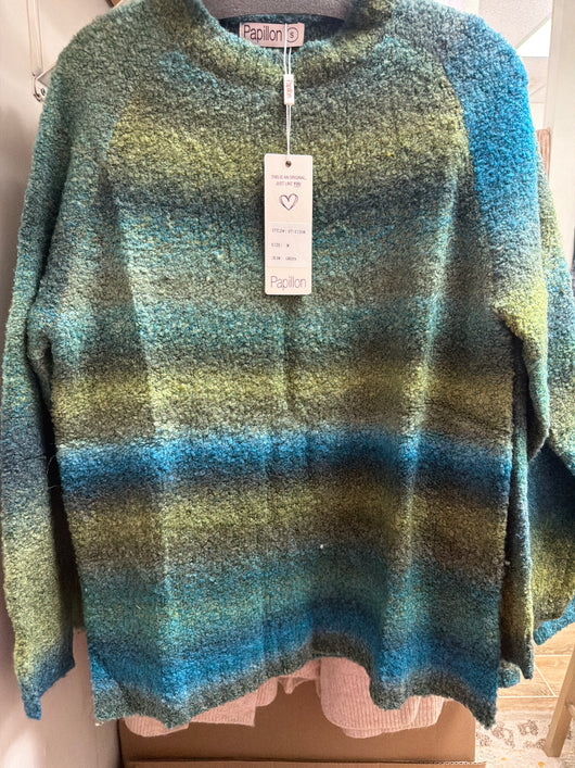 Papillon Blue & Green Ombré Sweater