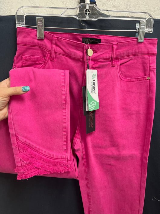 Renuar tencel skinny fray hem jeans orchid